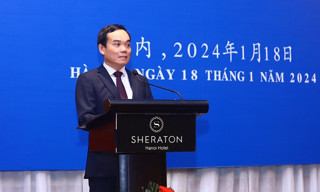 Phó Thủ tướng Trần Lưu Quang phát biểu tại tiệc chiêu đãi. Ảnh: VGP