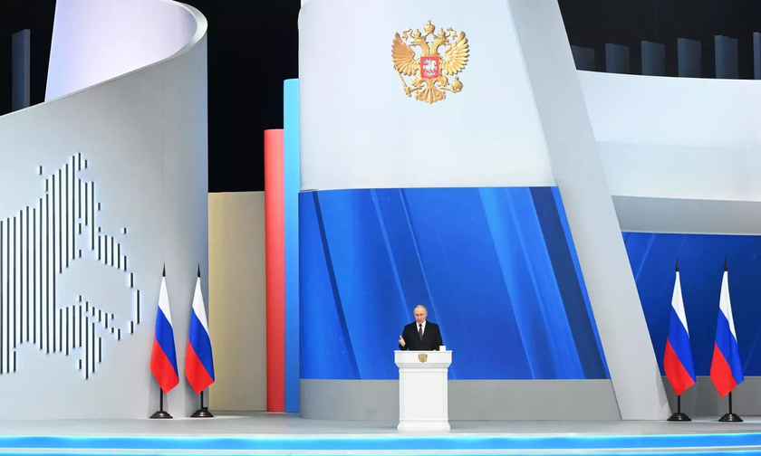 Tổng thống Nga Vladimir Putin đọc Thông điệp liên bang lần thứ 19 của ông. 