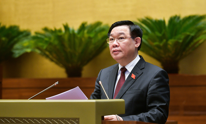 Chủ tịch QH Vương Đình Huệ phát biểu khai mạc phiên chất vấn.