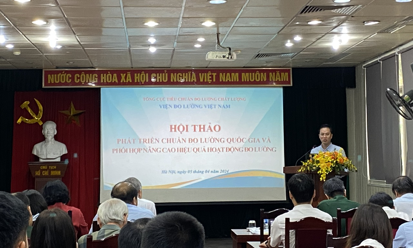 Ông Hà Minh Hiệp – Tổng cục trưởng Tổng cục tiêu chuẩn đo lường phát biểu tại Hội thảo.