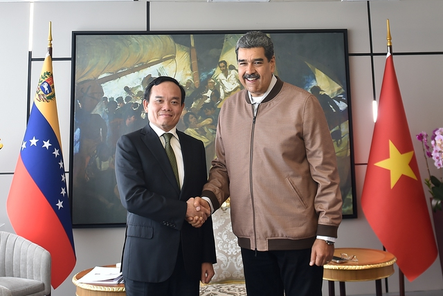 Phó Thủ tướng Trần Lưu Quang và Tổng thống Venezuela Nicolas Maduro Moros.