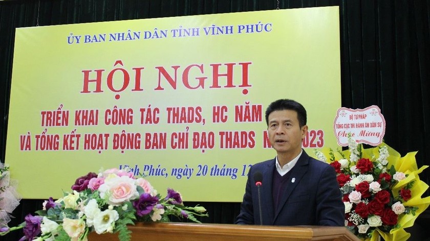 Đồng chí Vũ Chí Giang – Phó Chủ tịch UBND tỉnh, Trưởng Ban chỉ đạo THADS tỉnh Vĩnh Phúc phát biểu chỉ đạo.