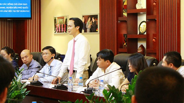 Ông Trịnh Văn Quyết giới thiệu về quy mô và năng lực FLC cũng như mong muốn khi đầu tư vào Phú Quốc
