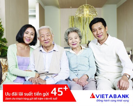 VietABank ưu đãi đặc biệt cho khách hàng trên 45 tuổi