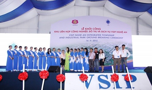  Dự án VSIP Nghệ An khởi công tháng 9/2015, với tổng đầu tư giai đoạn 1 khoảng 76,4 triệu USD.