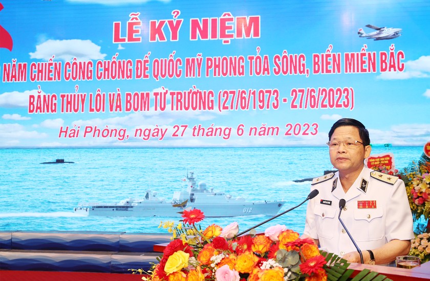 Trung tướng Nguyễn Văn Bổng phát biểu tại buổi lễ (Ảnh: HQVN)