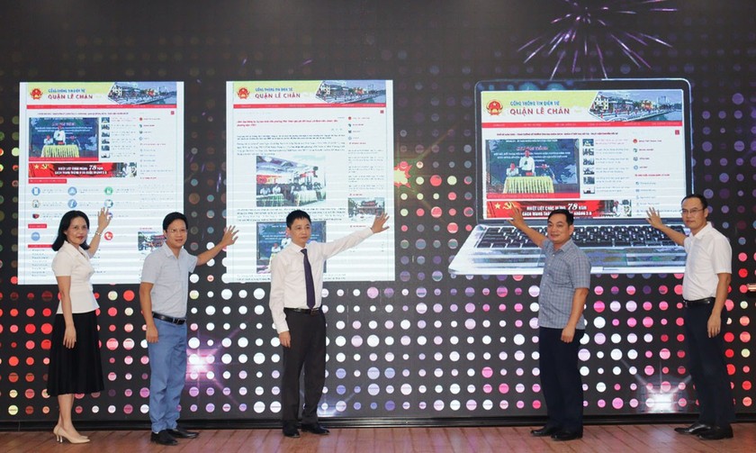 Quận Lê Chân ra mắt phiên bản nâng cấp mới Cổng Thông tin điện tử của quận và 15 phường