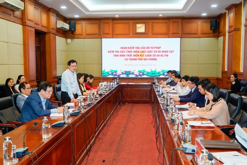  Đoàn kiểm tra của Bộ Tư pháp do Thứ trưởng Mai Lương Khôi làm trưởng đoàn