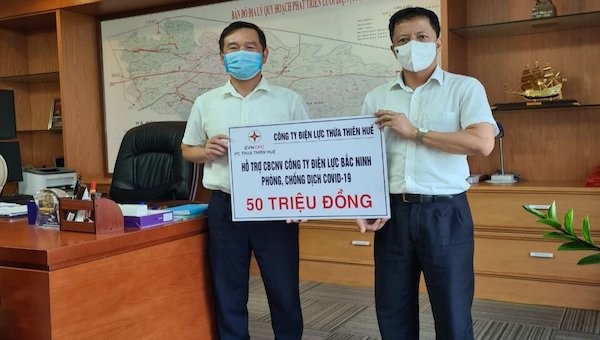 PC Thừa Thiên Huế đã nhanh chóng chuyển số tiền ủng hộ đến PV Bắc Ninh.