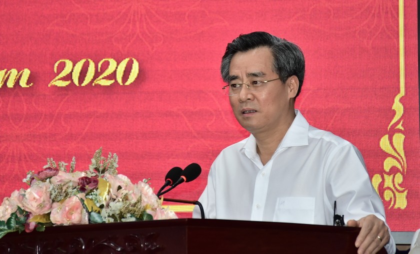 Ông Nguyễn Quang Dương - Ủy viên BCH TW Đảng, Bí thư Tỉnh ủy Bạc Liêu, phát biểu chỉ đạo Hội nghị.