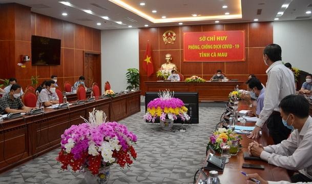 Cuộc họp giao ban của Sở Chỉ huy phòng, chống dịch COVID-19 tỉnh Cà Mau ngày 25/8.