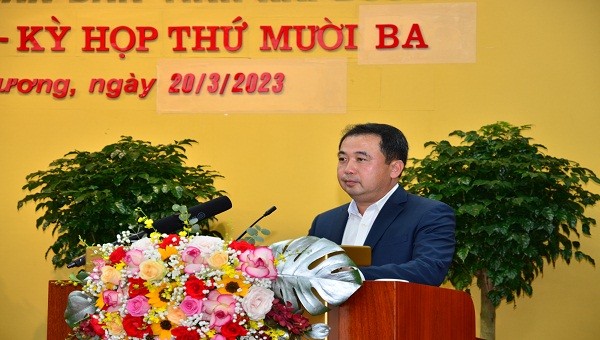 Bí thư Tỉnh ủy Hải Dương, Trần Đức Thắng phát biểu tại kỳ họp