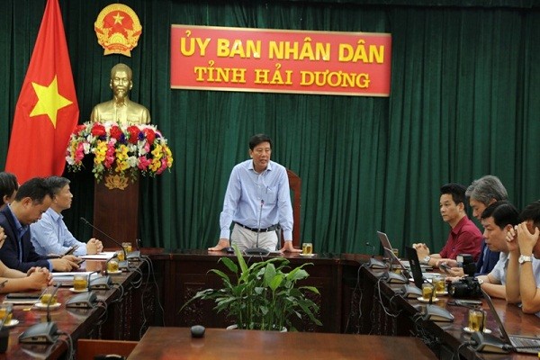 Ông Nguyễn Quang Phúc, Trưởng Ban Tuyên giáo Tỉnh ủy Hải Dương thông tin một số nội dung về Hội nghị công bố quy hoạch và xúc tiến đầu tư tỉnh Hải Dương. 