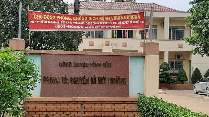 Trụ sở phòng Tài nguyên Môi trường huyện Vĩnh Cửu (Đồng Nai).