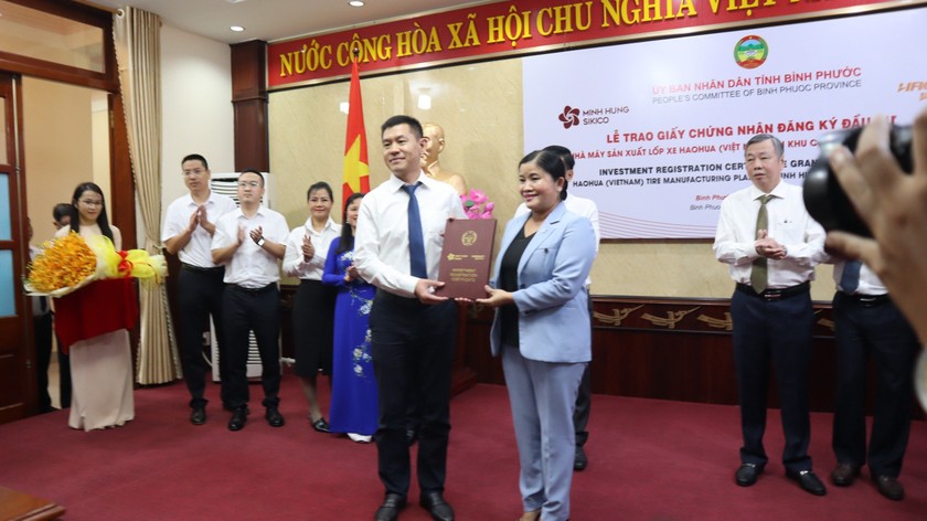 Bình Phước: Trao Giấy chứng nhận đăng ký đầu tư dự án 500 triệu USD cho Tập đoàn Haohua