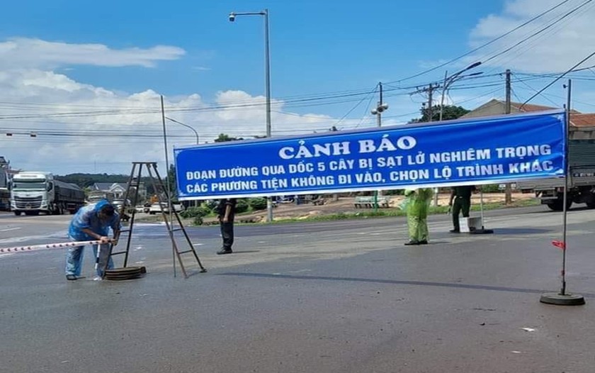 Nhanh chóng khắc phục sạt lở đường nối Bình Phước và Lâm Đồng
