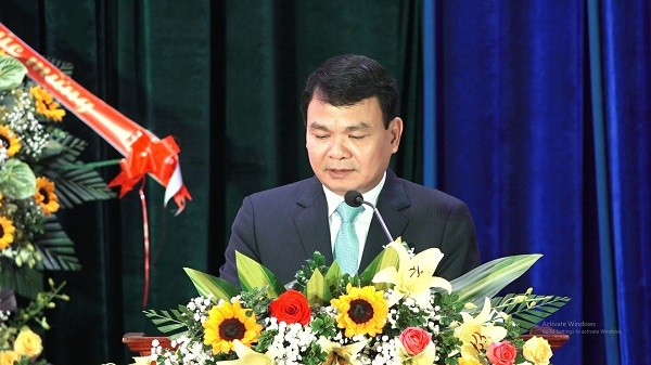 Đồng chí Đặng Xuân Phong, Bí thư tỉnh ủy phát biểu tại Lễ kỷ niệm.