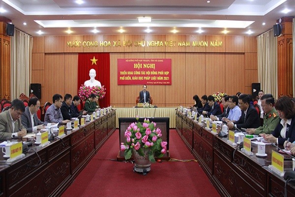 Hà Giang triển khai công tác Hội đồng phối hợp phổ biến, giáo dục pháp luật năm 2021