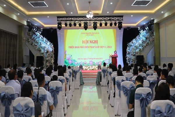 Lào Cai tổ chức hội nghị triển khai phổ biến pháp luật đợt 1 năm 2021