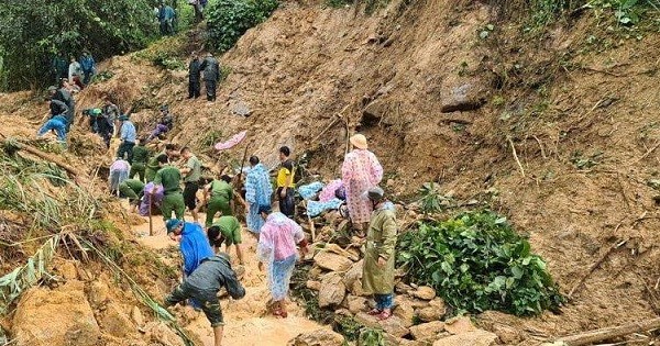 Khu vực nơi xảy ra vụ sạt lở đất đá ở xã Trà Tân