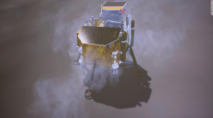 Quá trình đáp xe Rover được chiếu tại Trung tâm chỉ huy và kiểm soát hàng không vũ trụ Bắc Kinh.
