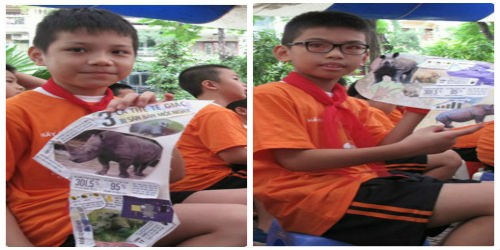 Gần 3000 học sinh trường tiểu học Tây Sơn truyền tải thông điệp bảo vệ loài Tê giác