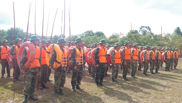 Trung đoàn 6 – Bộ CHQS tỉnh Thừa Thiên Huế báo động kiểm tra công tác phòng chống lụt bão