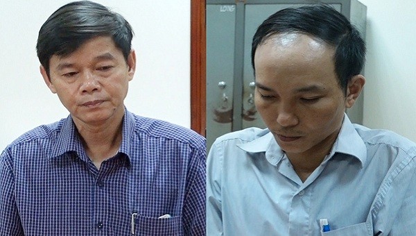 Lê Chí Tấn (trái) và Bùi Minh Tuấn bị khởi tố về tội tham ô tài sản.