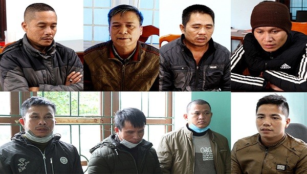 Chân dung 8 đối tượng liên quan đến vụ phá rừng trên địa bàn xã Trường Sơn, huyện Quảng Ninh.