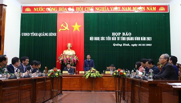 Phó Chủ tịch UBND tỉnh Quảng Bình Hồ An Phong chủ trì họp báo về Hội nghị xúc tiến đầu tư tỉnh Quảng Bình năm 2021.