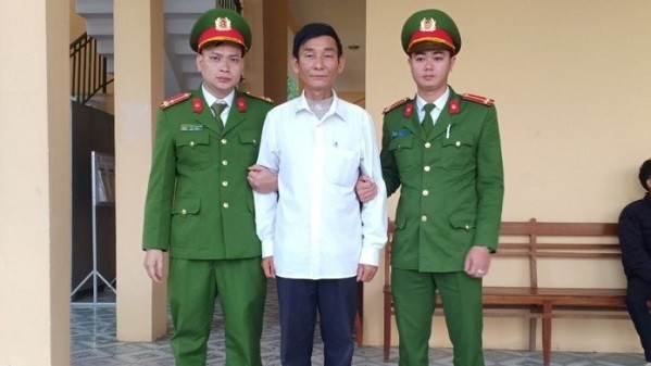 Đối tượng Nguyễn Trãi tại cơ quan công an.