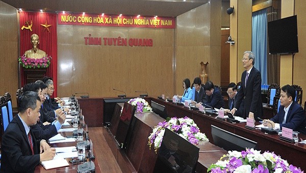 Buổi làm việc giữa lãnh đạo tỉnh Tuyên Quang và Đoàn công tác của Bộ Ngoại giao.