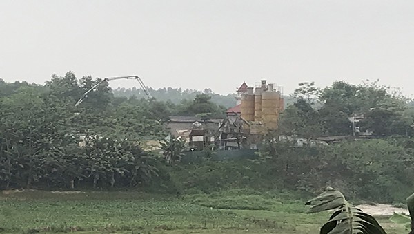Trạm trộn bê tông của công ty bê tông Tuổi trẻ,huyện Đoan Hùng, tỉnh Phú Thọ