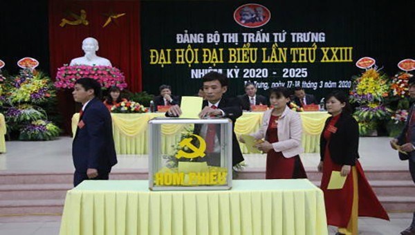 Đảng bộ Thị trấn Tứ Trưng tổ chức thành công đại hội điểm cấp cơ sở của huyện