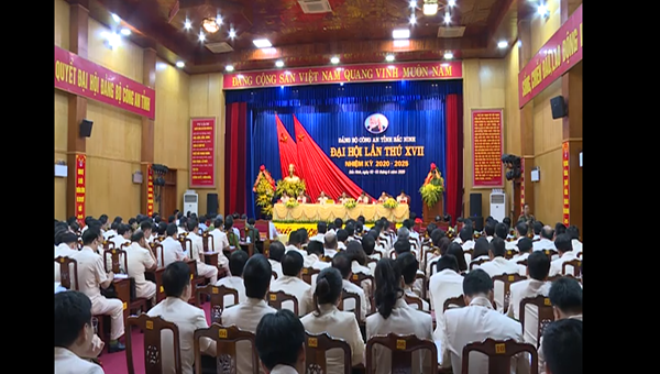 Toàn cảnh Đại hội Đảng bộ Công an tỉnh Bắc Ninh lần thứ XVII.