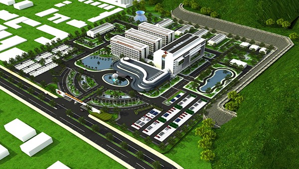 Hình ảnh tổng quan của dự án Bệnh viện Đa khoa tỉnh Sơn La với quy mô 550 giường 