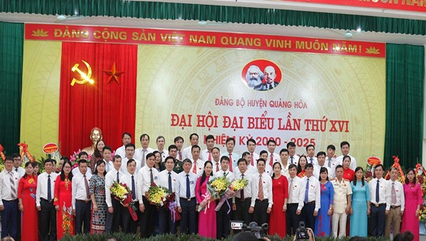 Ban Chấp hành Huyện ủy Quảng Hòa khóa XVI, nhiệm kỳ 2020 - 2025