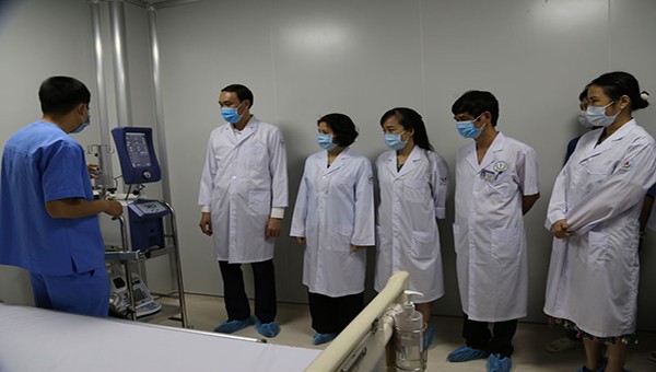 Phòng cách ly đặt hệ thống ECMO tại bệnh viện Đa khoa tỉnh Bắc Ninh.