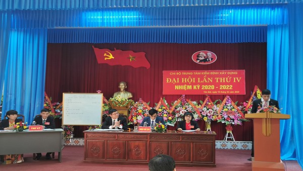 Đại hội chi bộ Trung tâm Kiểm định xây dựng tỉnh Yên Bái.