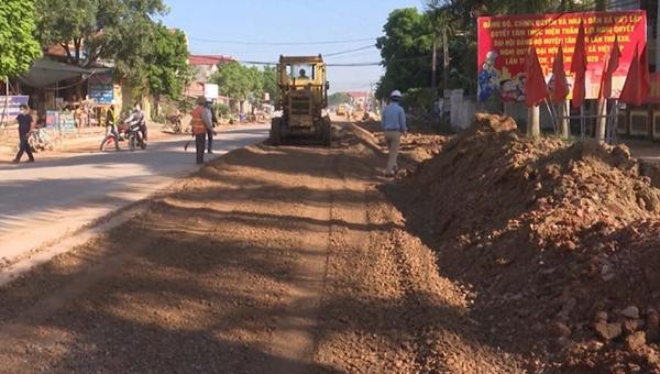 Một đoạn tuyến đường thuộc Dự án cải tạo, sửa chữa Quốc lộ 17 đoạn qua huyện Việt Yên và Tân Yên