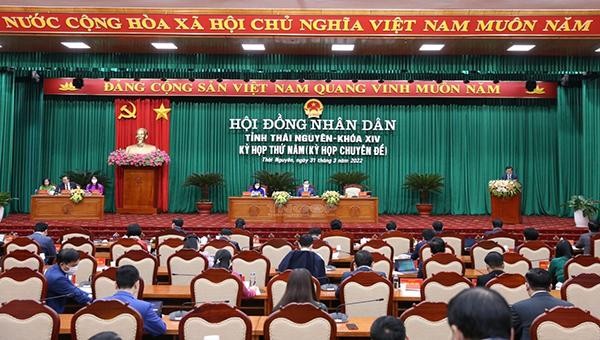 Kỳ họp thứ năm, HĐND tỉnh khóa XIV (Nguồn: Cổng thông tin điện tử tỉnh Thái Nguyên)