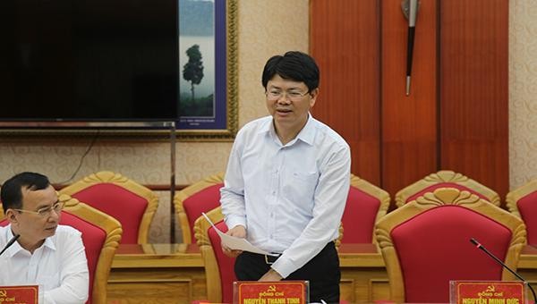 Thứ trưởng Bộ Tư pháp Nguyễn Thanh Tịnh phát biểu tại buổi làm việc