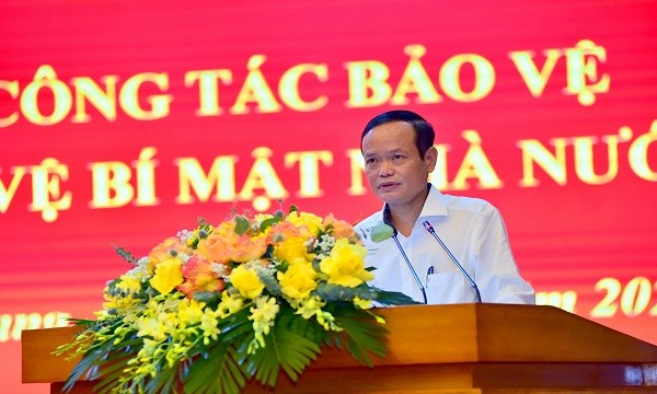 Ông Nguyễn Kim Minh, Cục trưởng Cục Bảo vệ chính trị nội bộ - Ban Tổ chức Trung ương phát biểu tại hội nghị (Ảnh: Thanh Tùng)