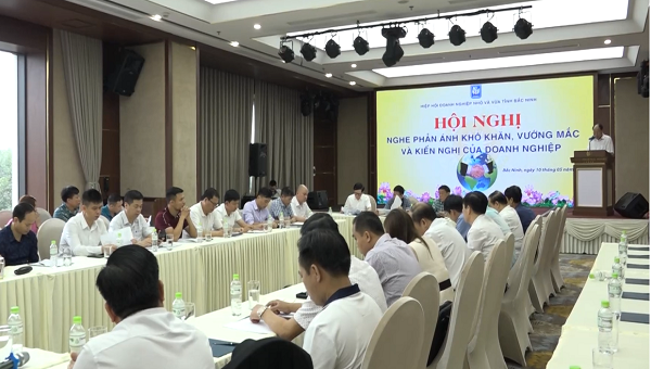 Hiệp hội DN nhỏ và vừa tỉnh Bắc Ninh tổ chức hội nghị lắng nghe kiến nghị khó khăn của các doanh nghiệp giữa tháng 5 vừa qua (Ảnh: Hoàng Tùng)