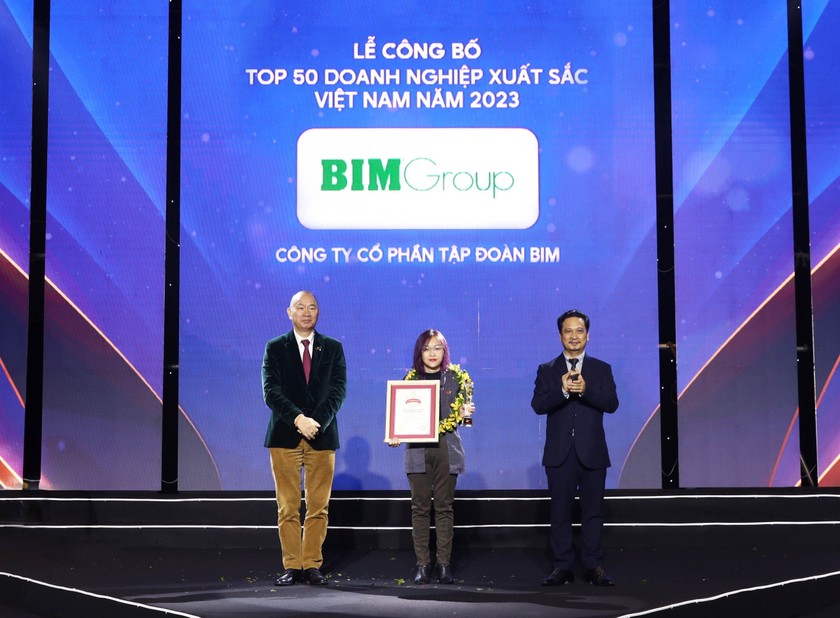 BIM Group năm thứ hai liên tiếp được vinh danh trong bảng xếp hạng Top 50 Doanh nghiệp xuất sắc nhất Việt Nam năm 2023. (Ảnh: BIM Group)