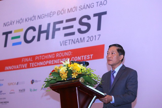 Thứ trưởng Bộ KH&CN Trần Văn Tùng phát biểu tại Lễ bế mạc Techfest 2017