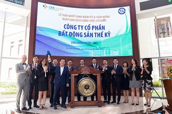 Ông Nguyễn Trung Vũ - Chủ tịch HĐQT CENLAND  tại phiên chào sàn cổ phiếu CRE