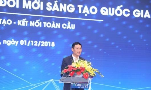 Thứ trưởng Bộ KH&CN, Trần Văn Tùng phát biểu tại lễ bế mạc Techfest 2018