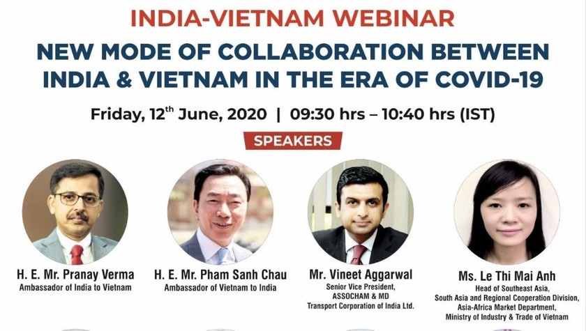 Hội thảo trực tuyến “Việt Nam - Ấn Độ: Mô hình hợp tác mới trong hoàn cảnh Covid 19” sẽ diễn ra vào ngày mai - 12/6.