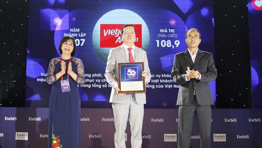 Hãng hàng không thế hệ mới Vietjet được vinh danh lần thứ 5 liên tiếp vào Top 50 Thương hiệu Việt Nam Dẫn đầu năm 2020.